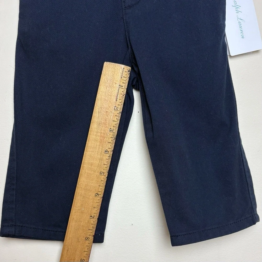 Ralph Lauren Navy Blue Chino Dress Pants Baby Boy Sz 9 Months Polo Pony Logo